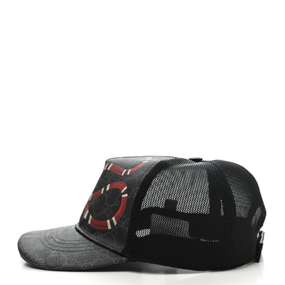 Gucci GG Supreme Monogram Kingsnake Print Baseball Hat L Black 4 of 9