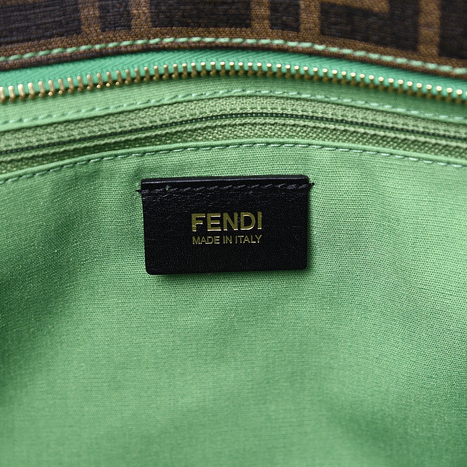 Fendi Zucca Spalmati Clover Print Medium Roll Tote Tobacco 5 of 11