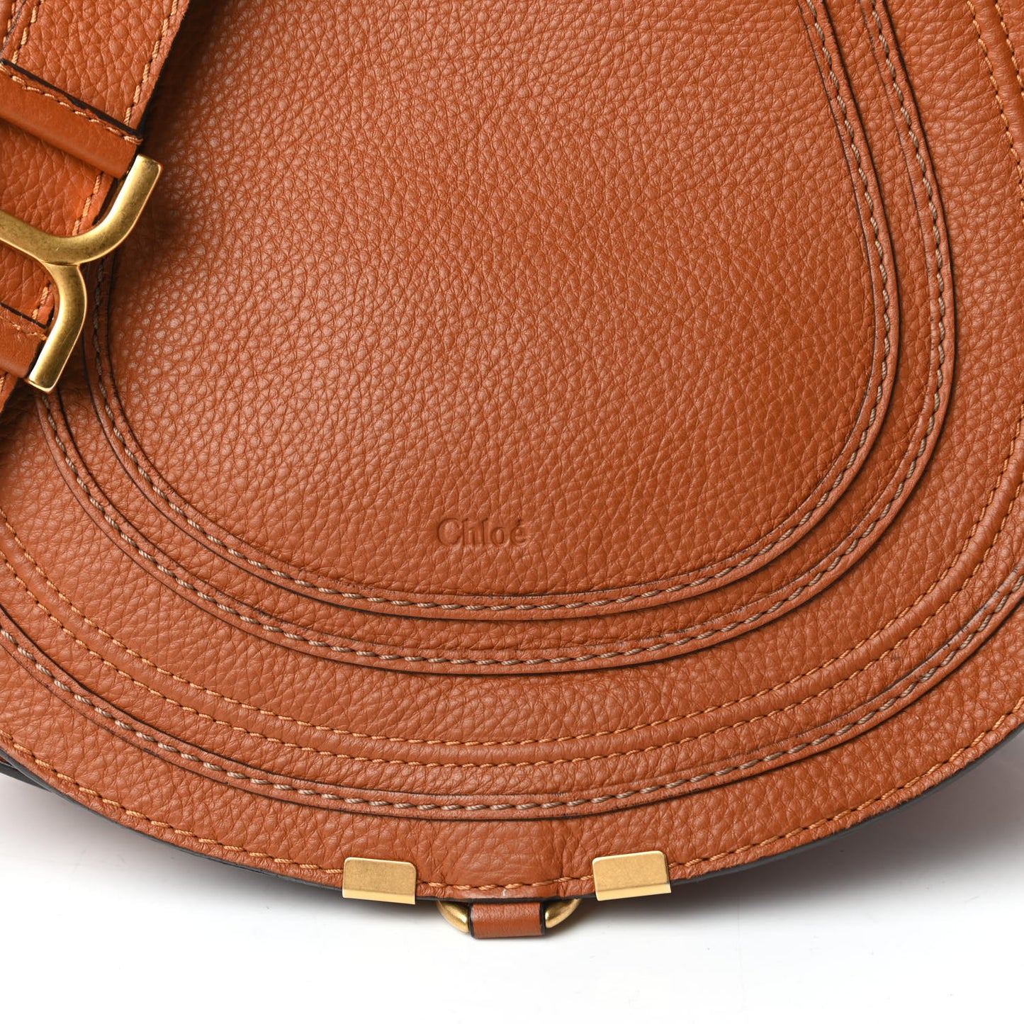 Calfskin Medium Marcie Round Crossbody Bag Tan