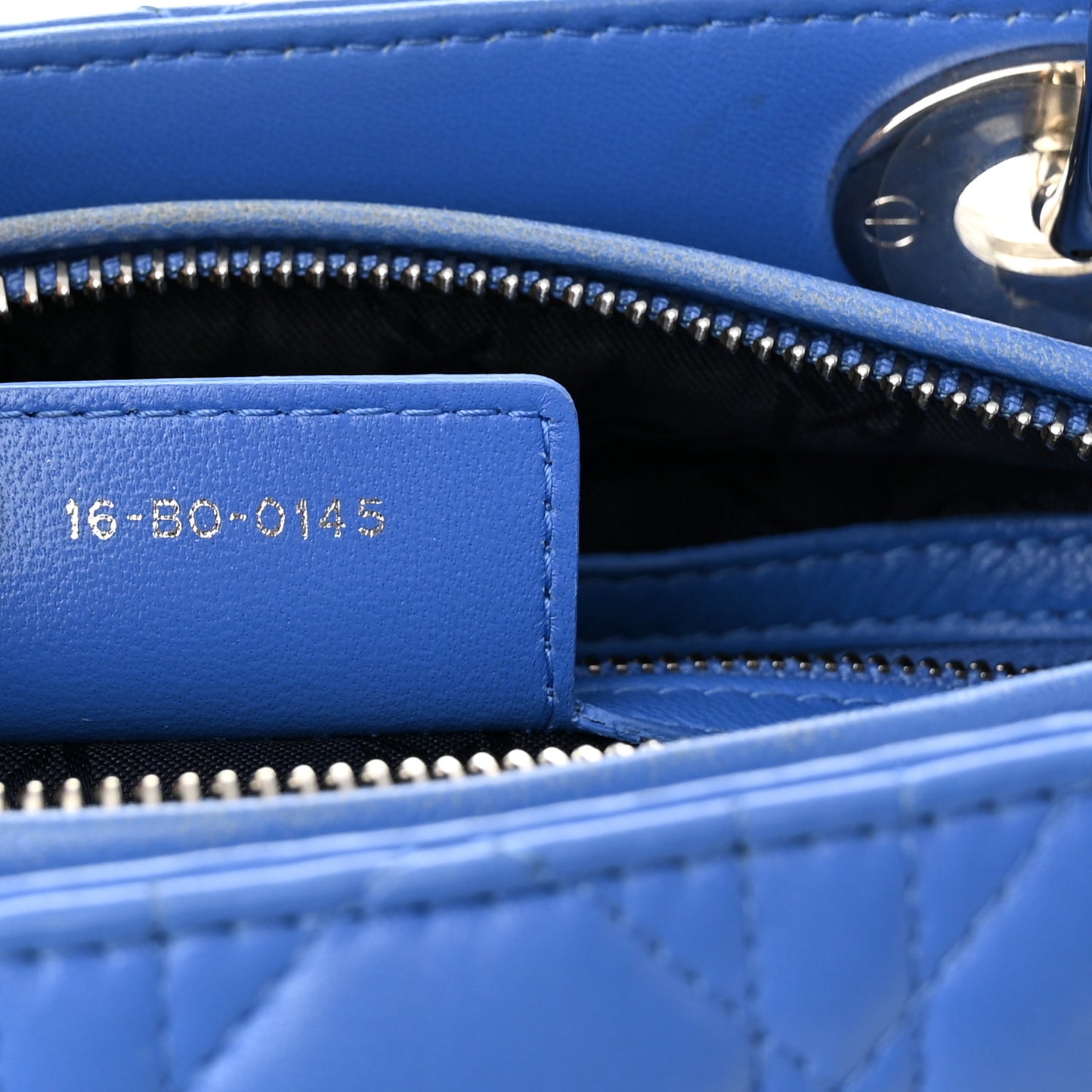 Lambskin Cannage Medium Lady Dior Blue Pastel