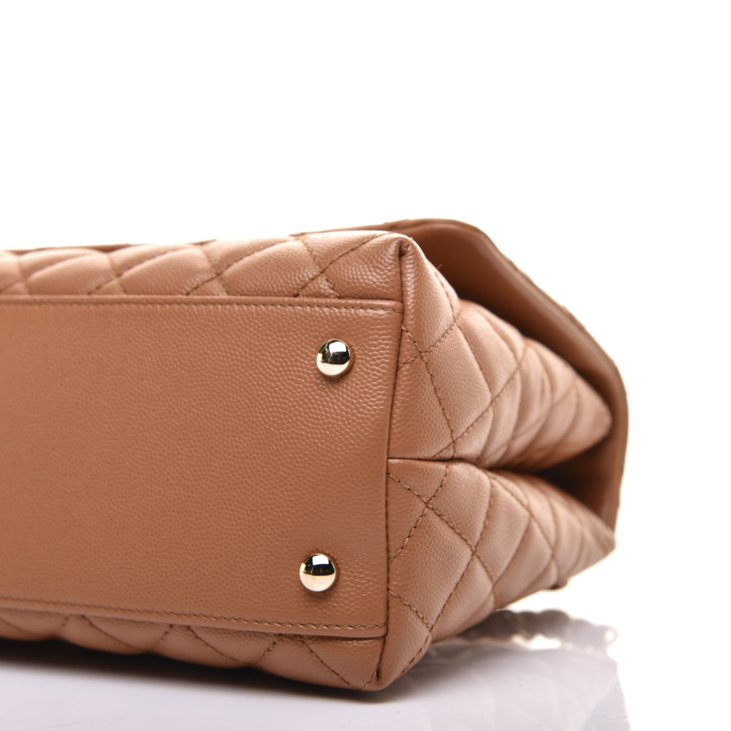 Caviar Quilted Small Coco Handle Flap Brown