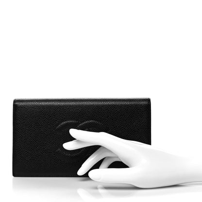 Chanel Caviar Timeless CC Yen Wallet Black 2 of 11