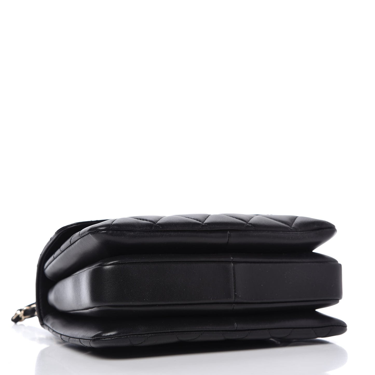Lambskin Quilted Small Trendy CC Dual Handle Flap Bag Black