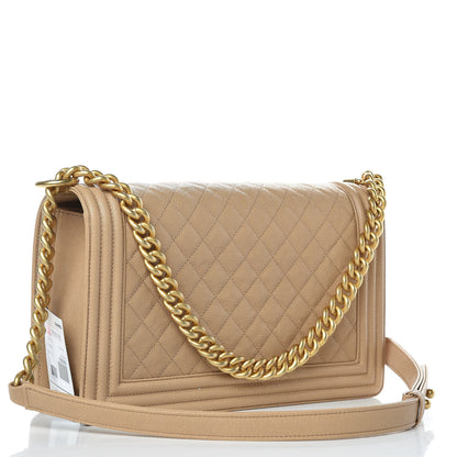 Chanel Caviar Quilted New Medium Boy Flap Beige 3 of 11