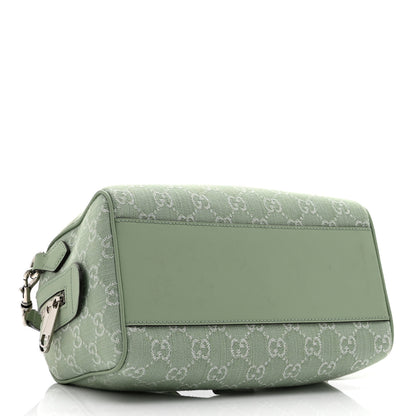 Gucci Summer Denim Calfskin GG Monogram Small Ophidia Top Handle Bag Pale Green 4 of 11