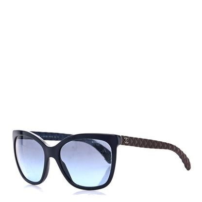 Chanel Acetate Quilted Polarized Butterfly CC Sunglasses 5288-Q Blue Burgundy 1 of 8