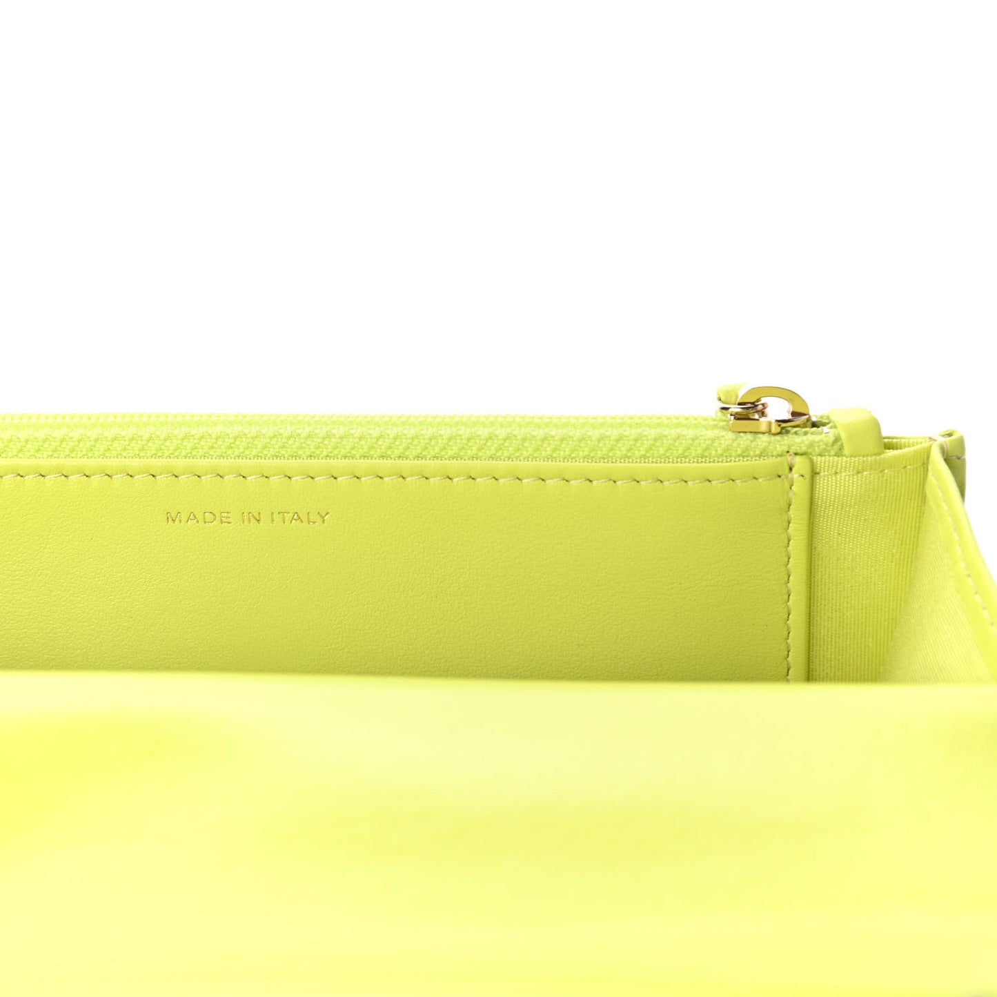 Shiny Lambskin Quilted Chanel 19 Wallet On Chain WOC Neon Yellow