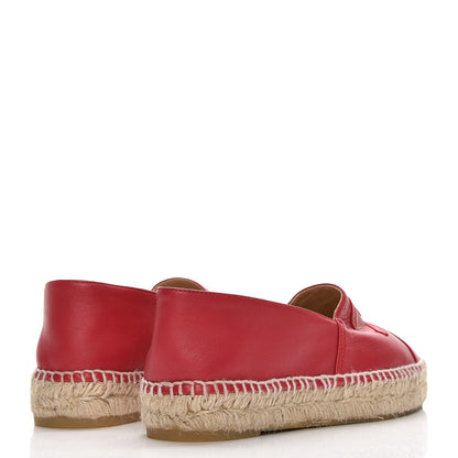 Chanel Lambskin CC Espadrilles 38 Red 4 of 11