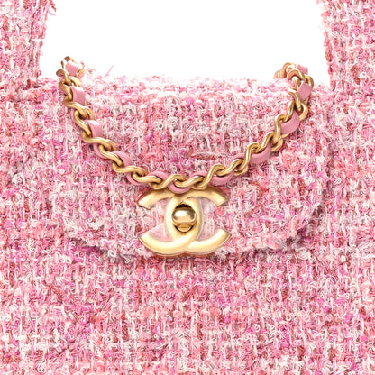 Chanel Tweed Quilted Nano Kelly Shopper Pink 8 of 10