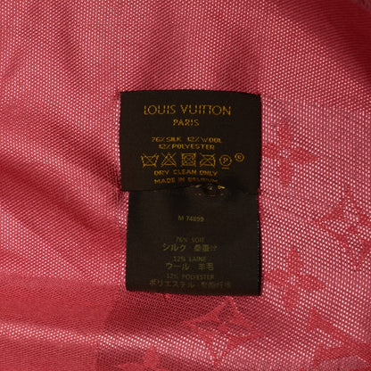 Louis Vuitton Silk Wool Monogram Voile Shawl Corail 5 of 5