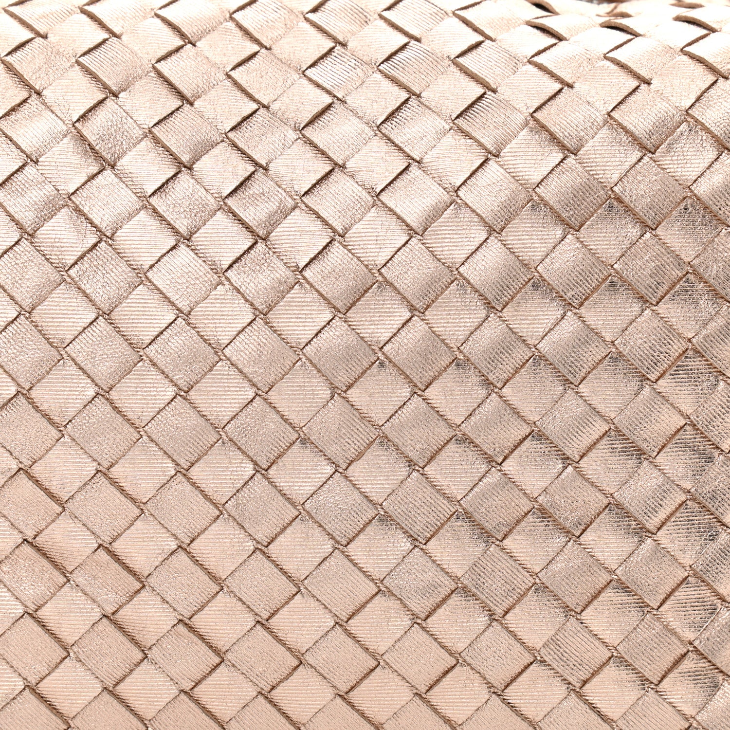 Bottega Veneta Metallic Grosgrain Intrecciato Ciambrino Bag Rose Gold 7 of 9