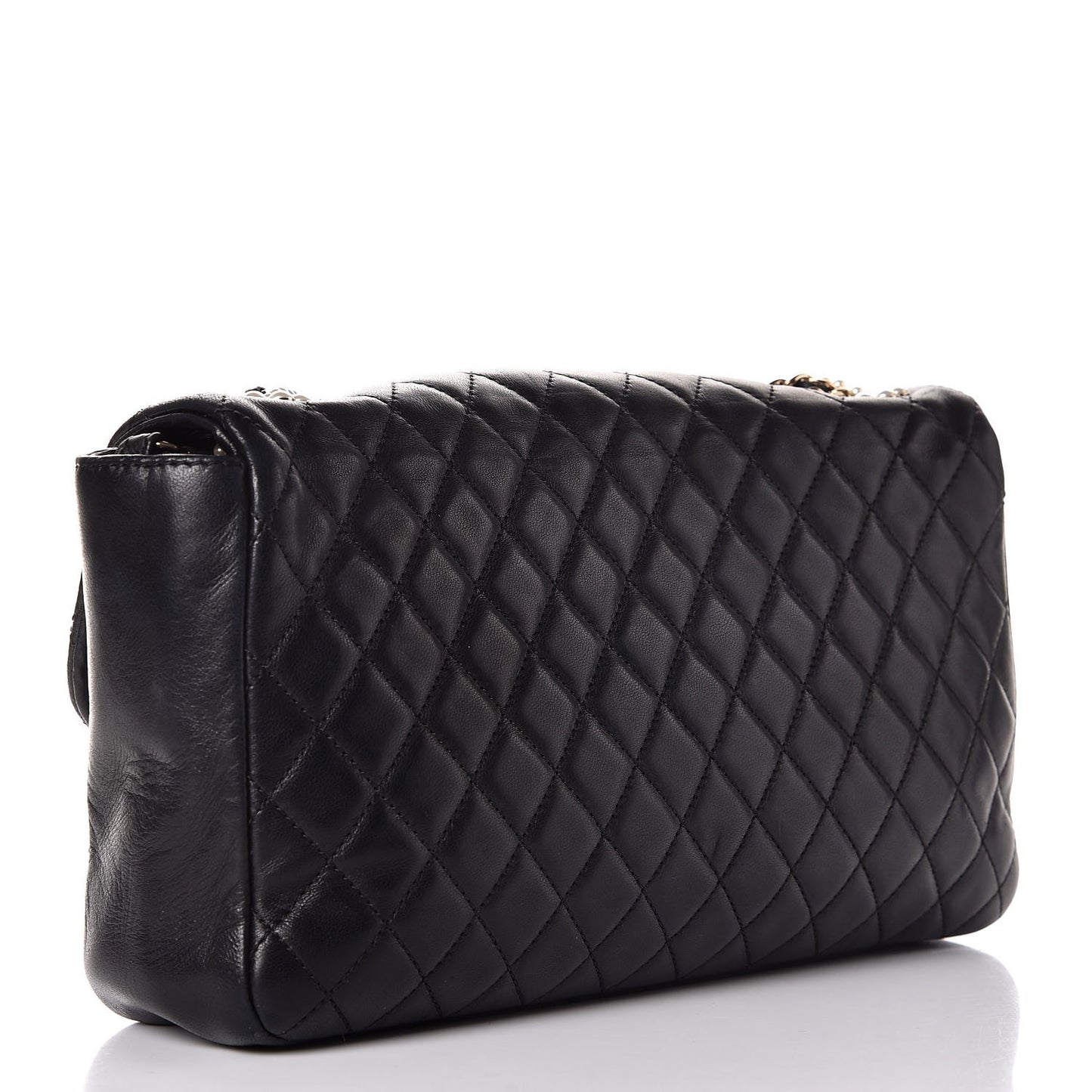 Lambskin Quilted Medium Westminster Pearl Flap Black
