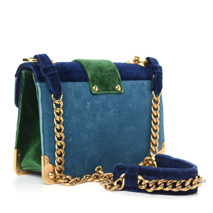Prada Velluto Lions Head Cahier Shoulder Bag Azzurro 3 of 9