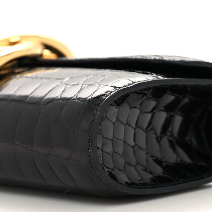 Hermes Shiny Niloticus Crocodile Egee Clutch Black 10 of 12