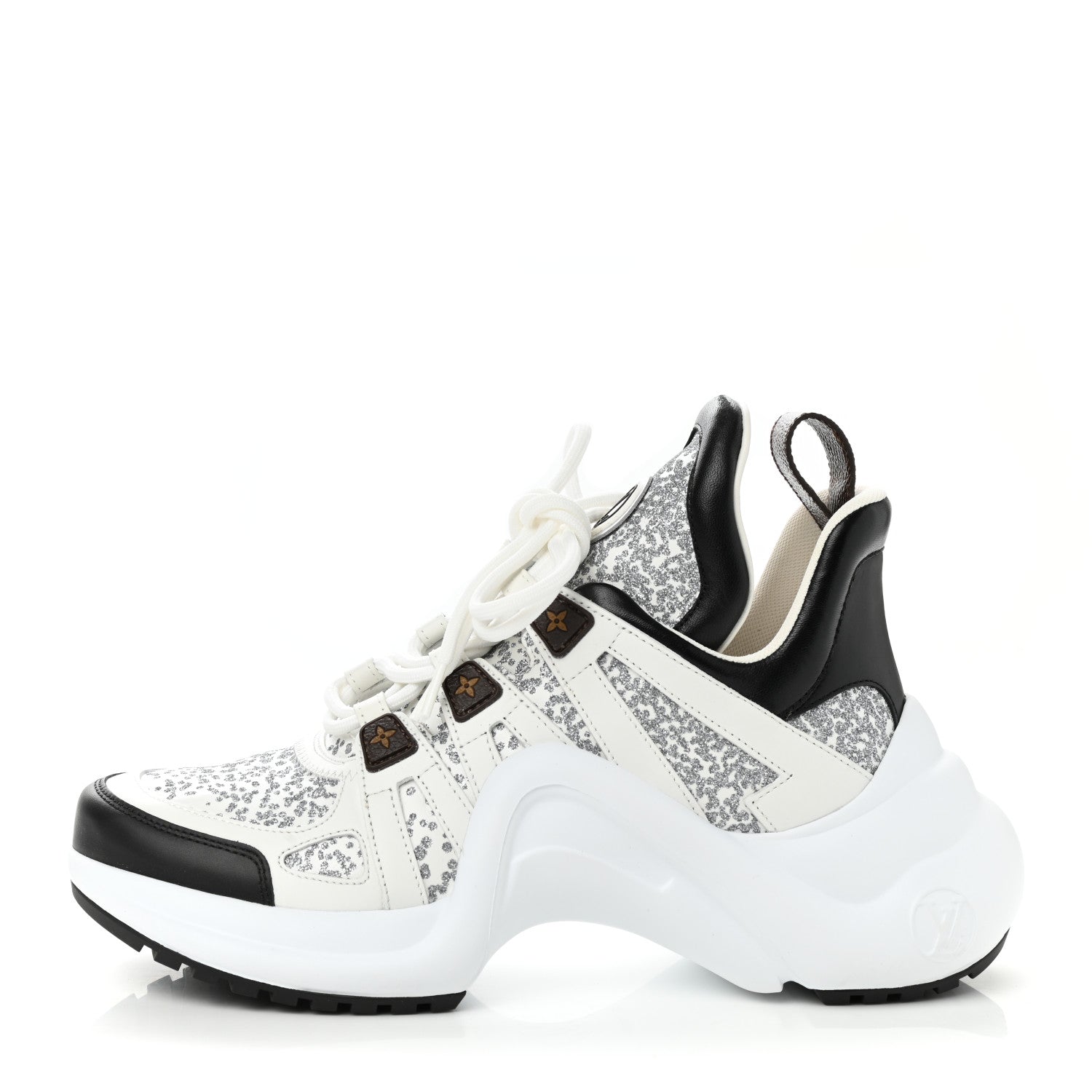 Louis Vuitton Calfskin Glitter LV Archlight Sneaker 37.5 White 2 of 9