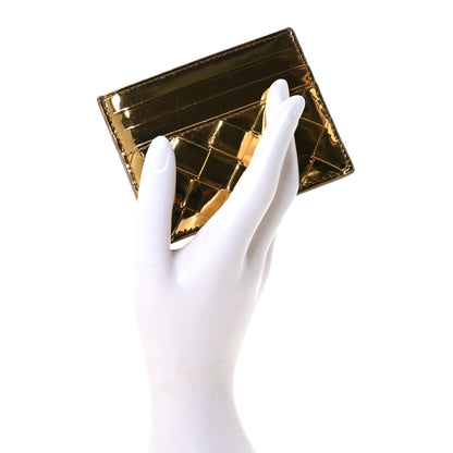Bottega Veneta Mirror Laminated Nappa Intrecciato Card Holder Gold 2 of 8
