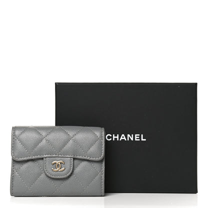 Chanel Caviar Quilted Flap Card Holder Wallet Dark Grey 10 of 10