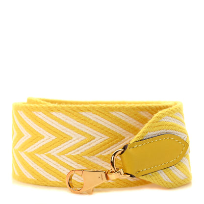 Hermes Toile Swift 50mm Sangle ZigZag Shoulder Strap Jaune Citron Blanc Jaune De Naples 1 of 5