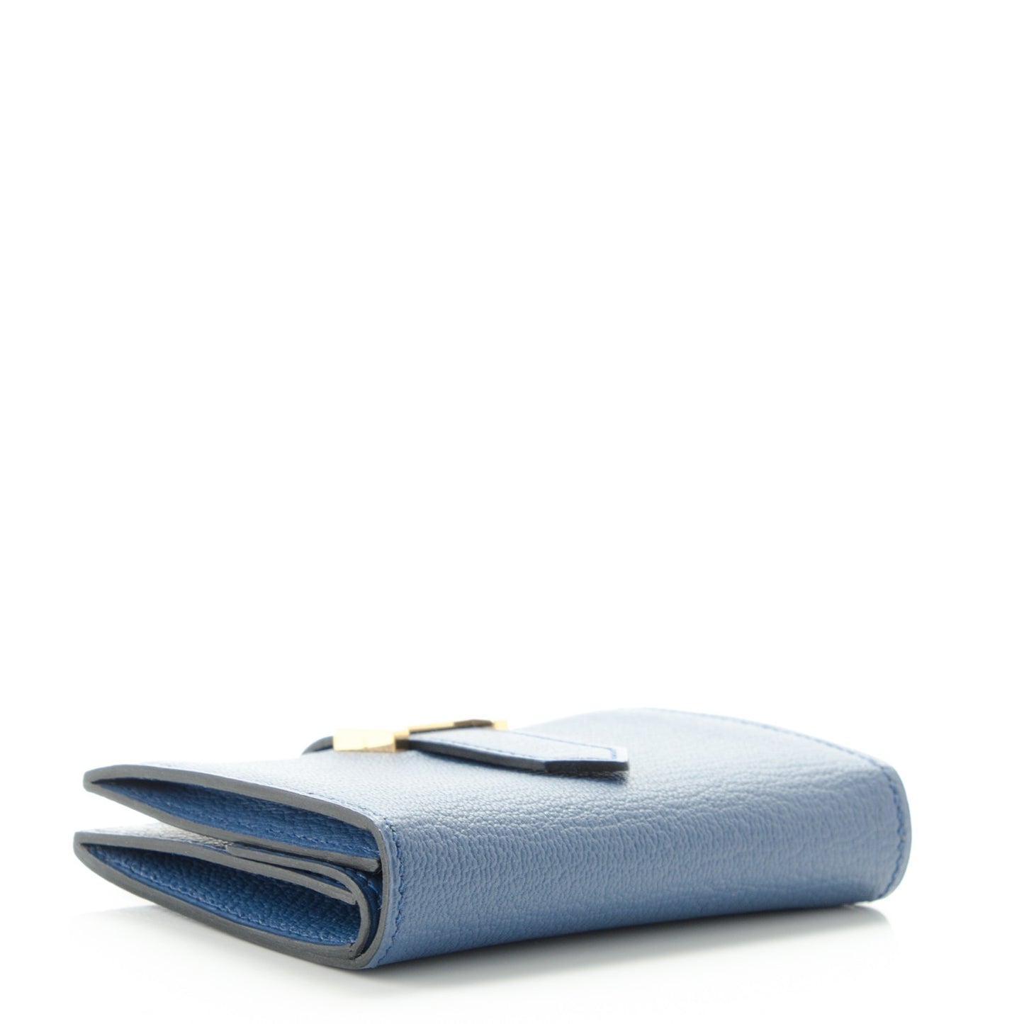 Chevre Mysore Mini Bearn Wallet Bleu Agate
