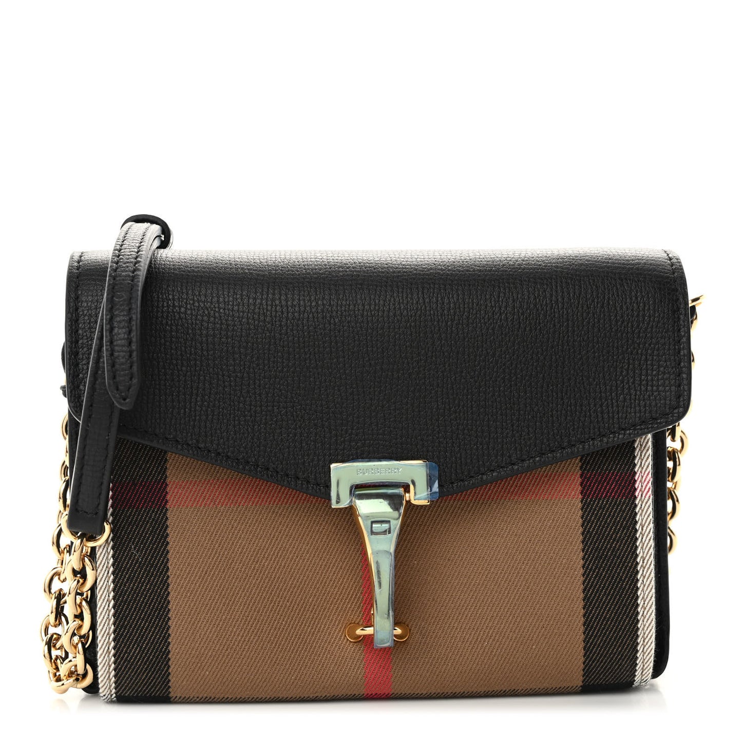 Derby Calfskin House Check Baby Macken Crossbody Bag Black
