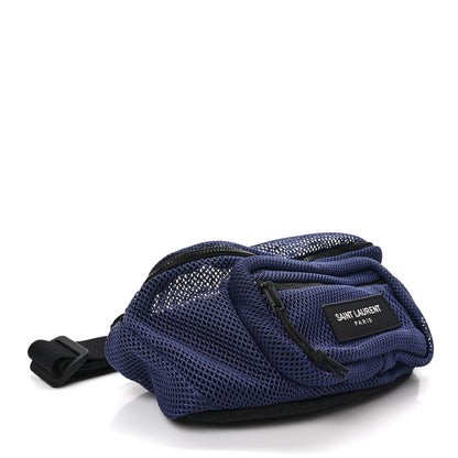 Saint Laurent Nylon Mesh SLP Belt Bag Blue 4 of 8