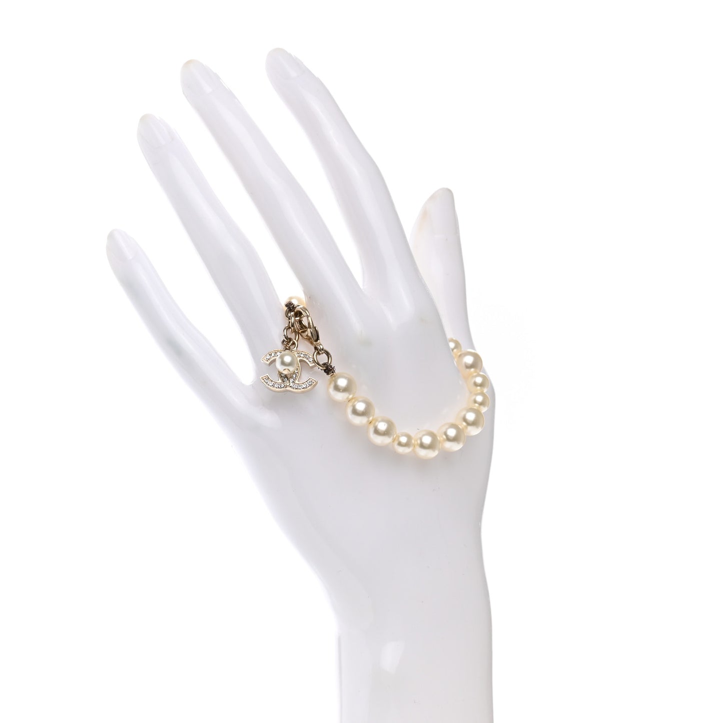 Pearl Crystal CC Bracelet Gold
