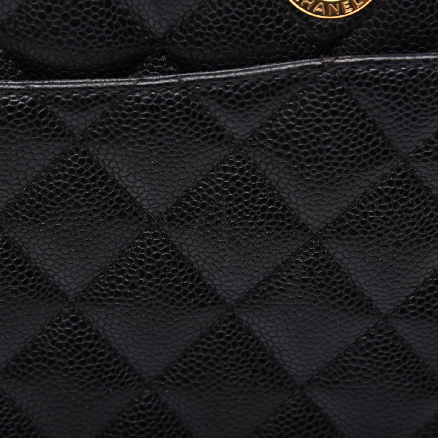 Caviar Quilted Grand Shopping Tote GST Black