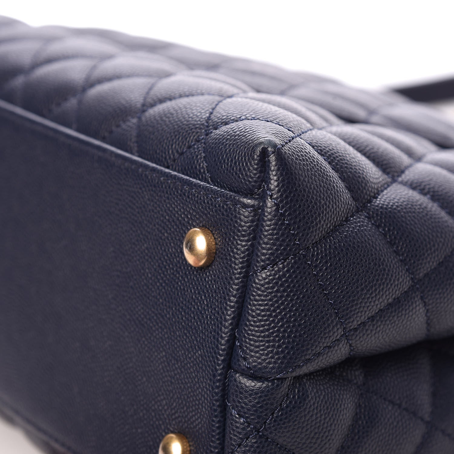 Chanel Caviar Quilted Medium Coco Handle Flap Navy Blue 13 of 13