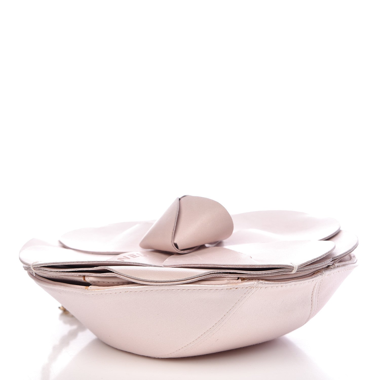 Chanel Lambskin Satin Camellia Clutch Light Pink 4 of 14