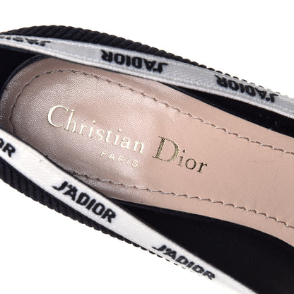 Christian Dior Technical Canvas Ribbon Embroidered J'Adior 100mm Pumps 39 Black 7 of 9