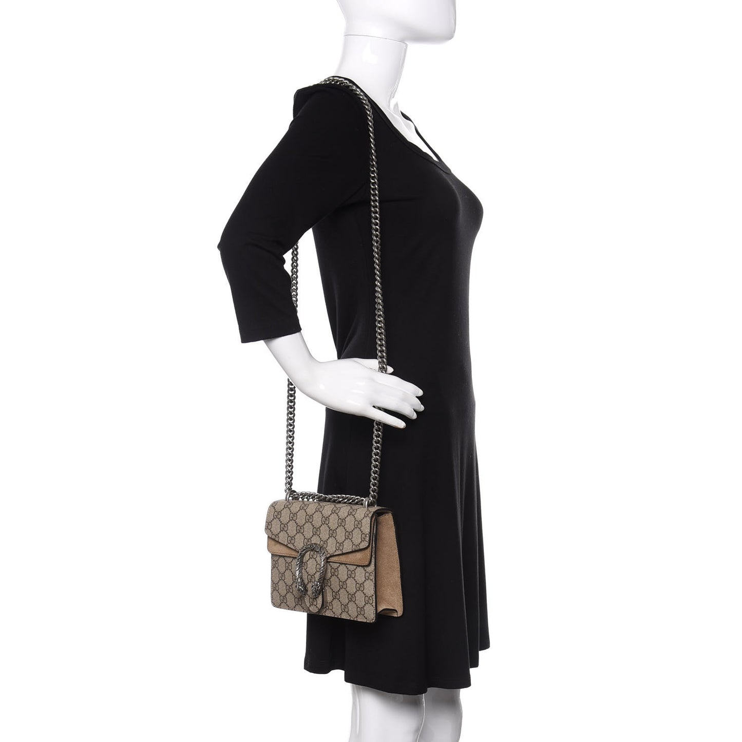 GG Supreme Monogram Mini Dionysus Shoulder Bag Taupe