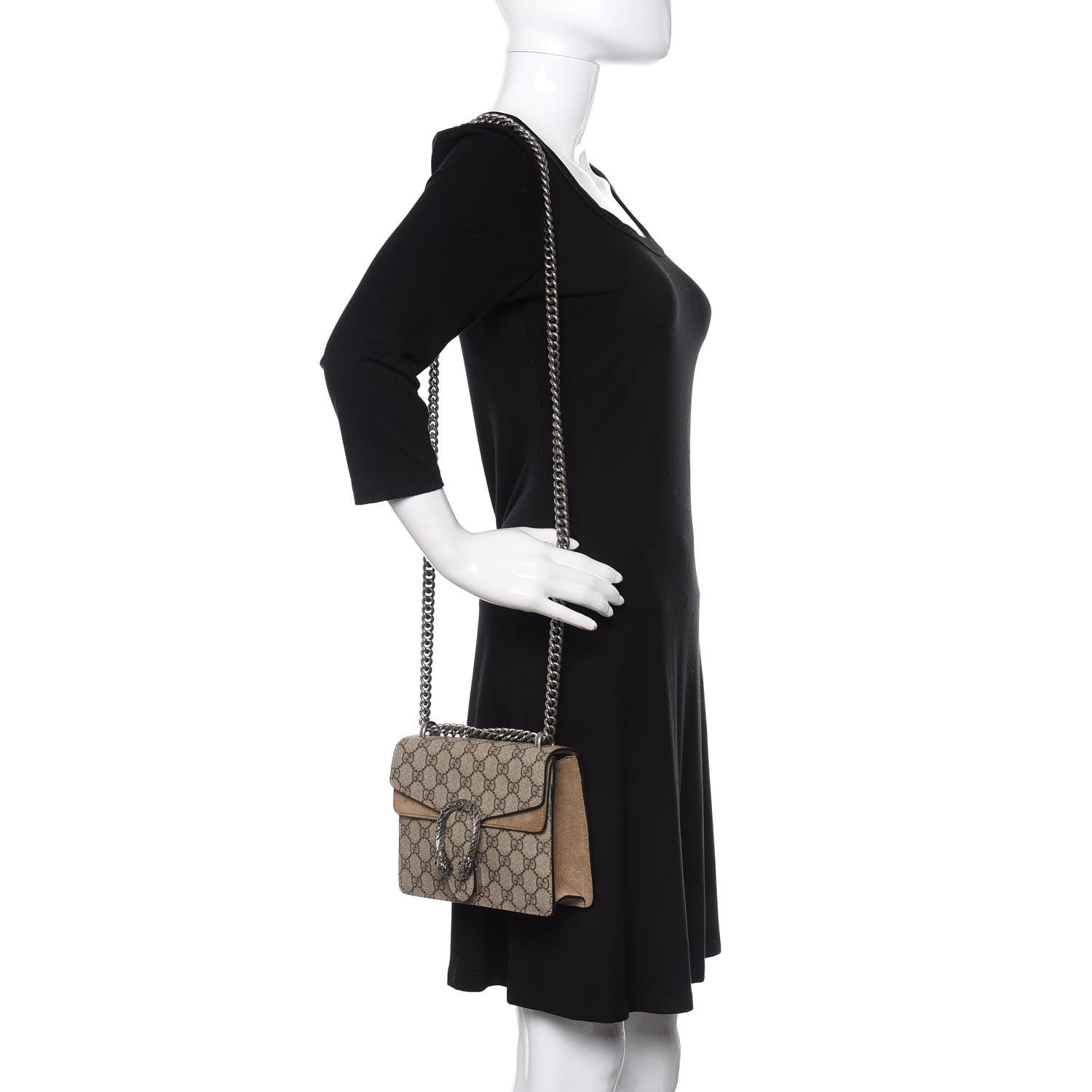 Gucci GG Supreme Monogram Mini Dionysus Shoulder Bag Taupe 2 of 10