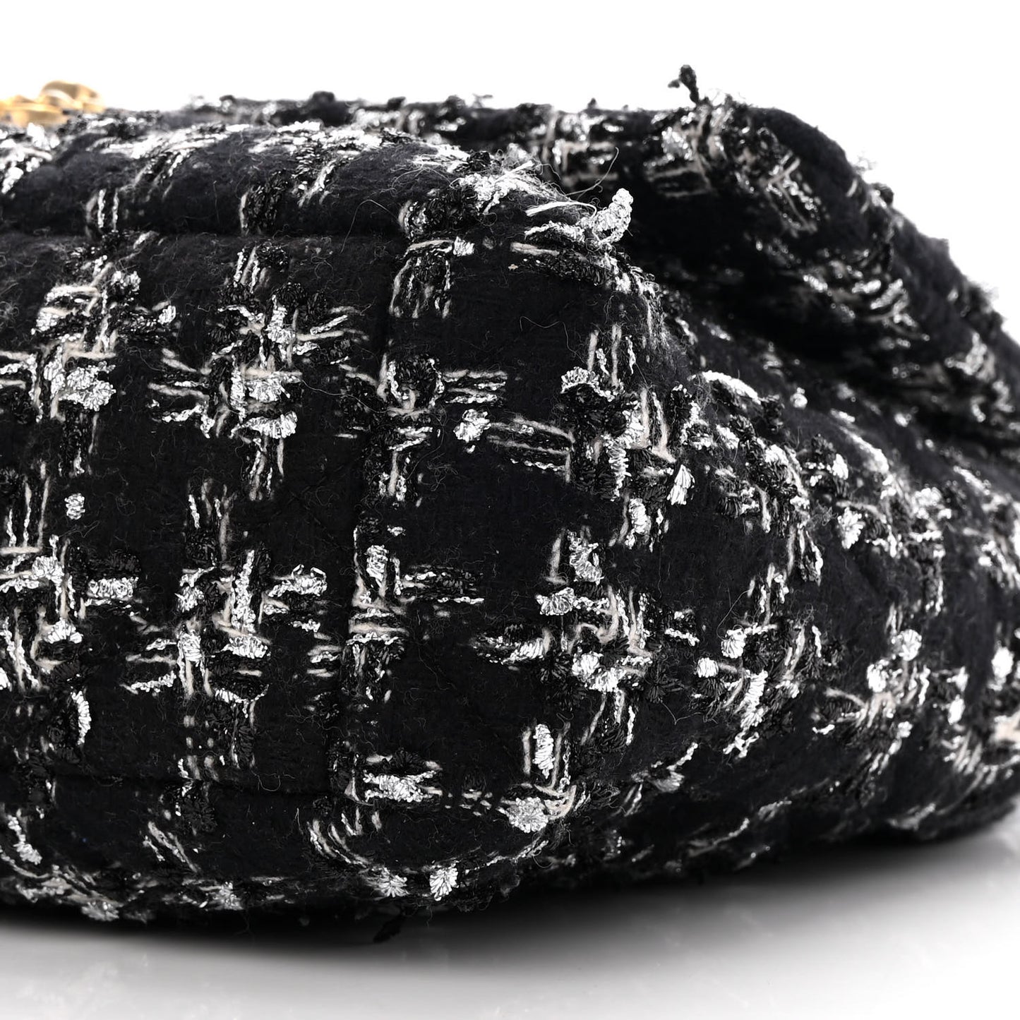 Tweed Quilted Large Chanel 19 Flap Black Silver Ecru