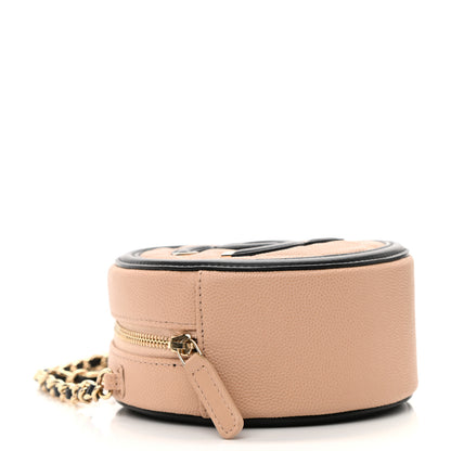 Chanel Caviar Quilted Round Filigree Crossbody Beige Black 4 of 11