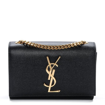 Saint Laurent Grain De Poudre Small Monogram Kate Satchel Black 1 of 6