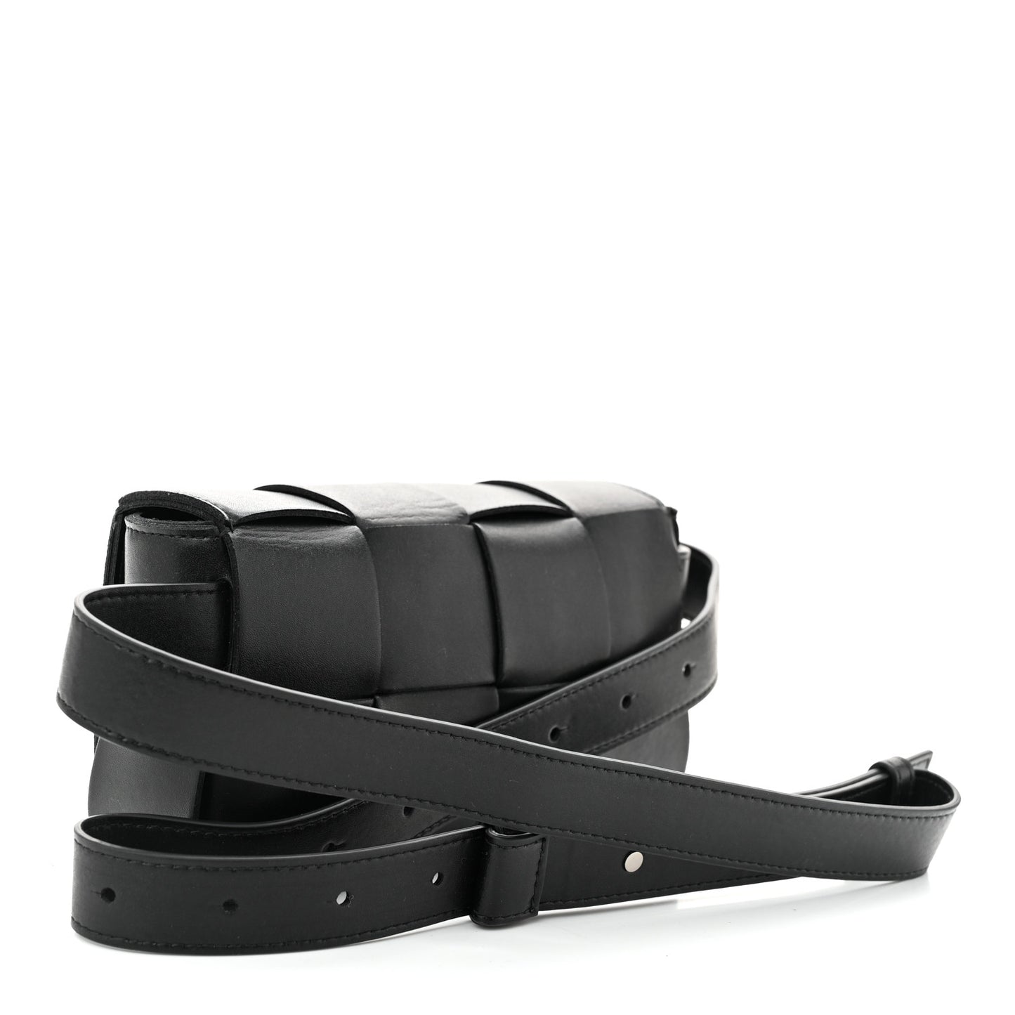 Nappa Maxi Intreccio The Belt Cassette Bag Black