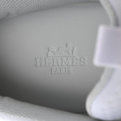 Hermes Technical Knit Suede Heros Sneakers 36 White 8 of 10