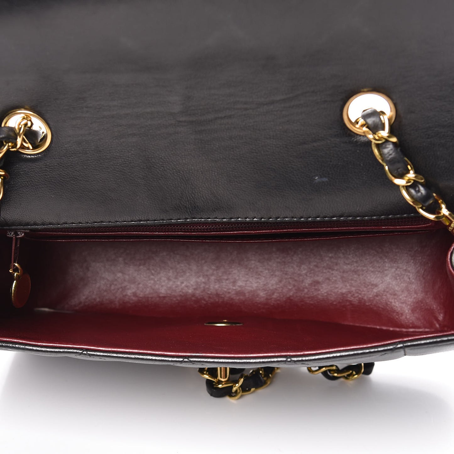 Lambskin Quilted Small Single Flap Black