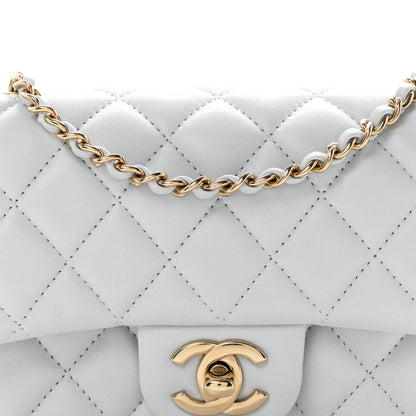 Chanel Lambskin Quilted Extra Mini Rectangular Flap Light Blue 8 of 11