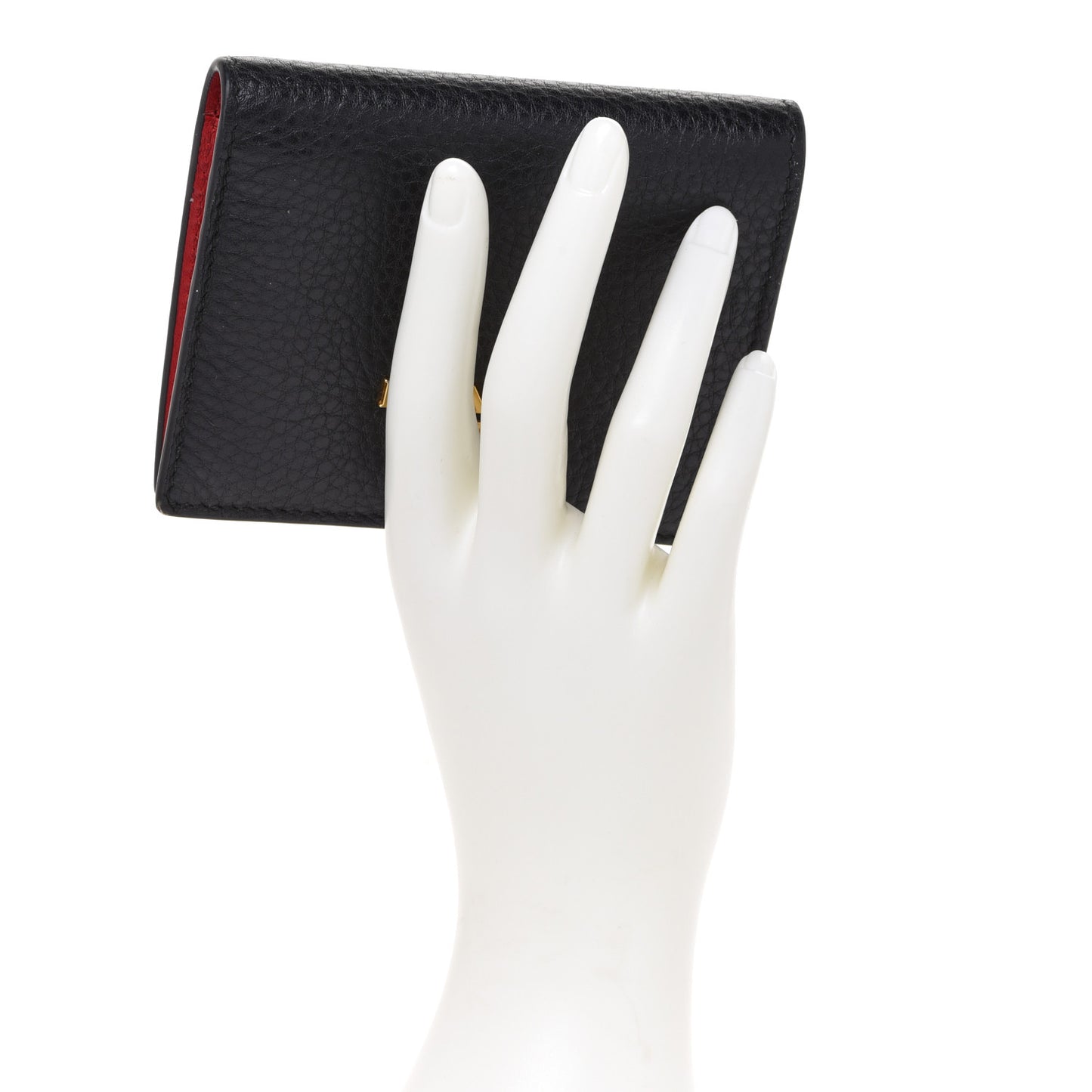 Vitello Daino Small Bi-Fold Wallet Black Fuoco