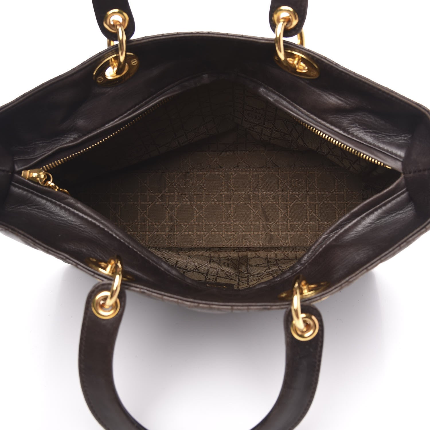 Christian Dior Lambskin Cannage Large Lady Dior Dark Brown 5 of 12