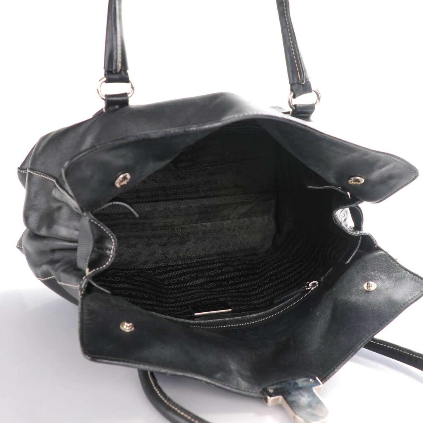 Vitello Easy A Foldover Pushlock Satchel Black