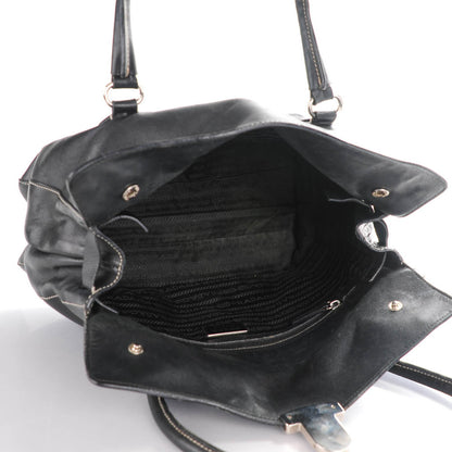 Prada Vitello Easy A Foldover Pushlock Satchel Black 6 of 19