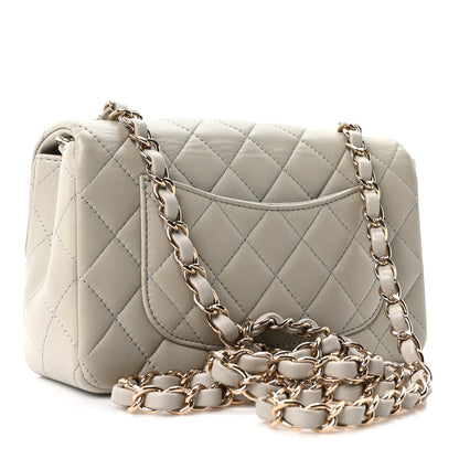 Chanel Lambskin Quilted Mini Rectangular Flap Grey 3 of 11