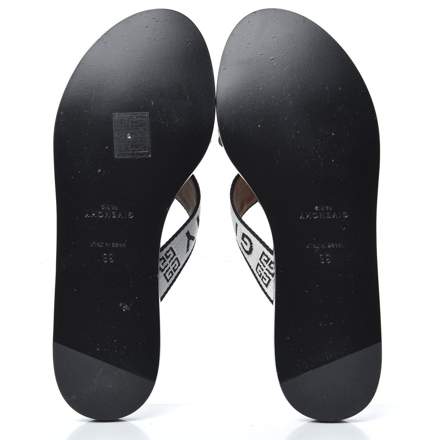 Grosgrain Cross Logo Ankle Strap Sandals 36 Black White