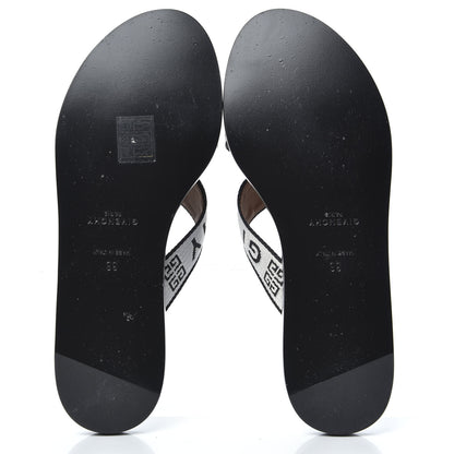 Givenchy Grosgrain Cross Logo Ankle Strap Sandals 36 Black White 5 of 8