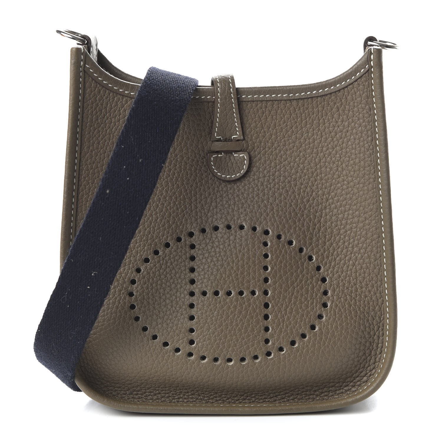 Hermes Taurillon Clemence Amazone Evelyne TPM Etoupe Bleu Indigo 1 of 10
