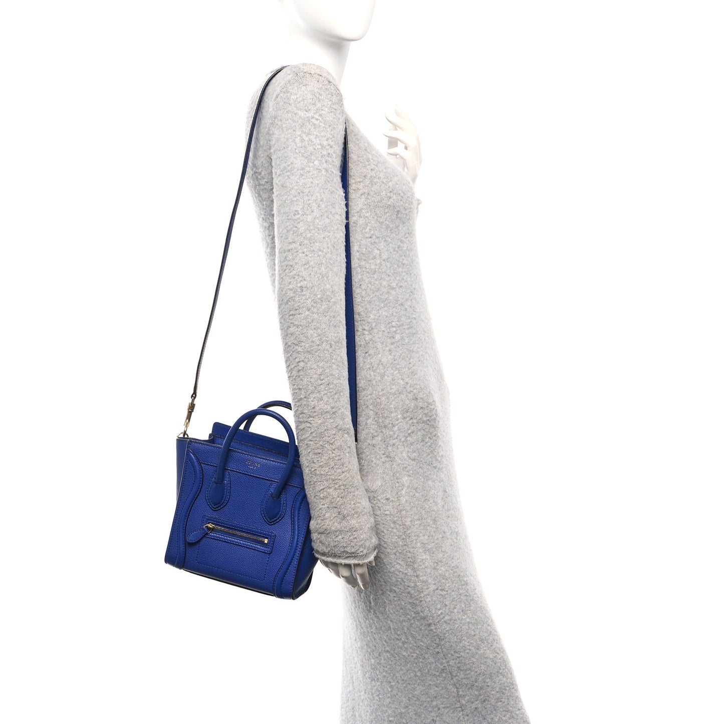 Drummed Calfskin Nano Luggage Indigo