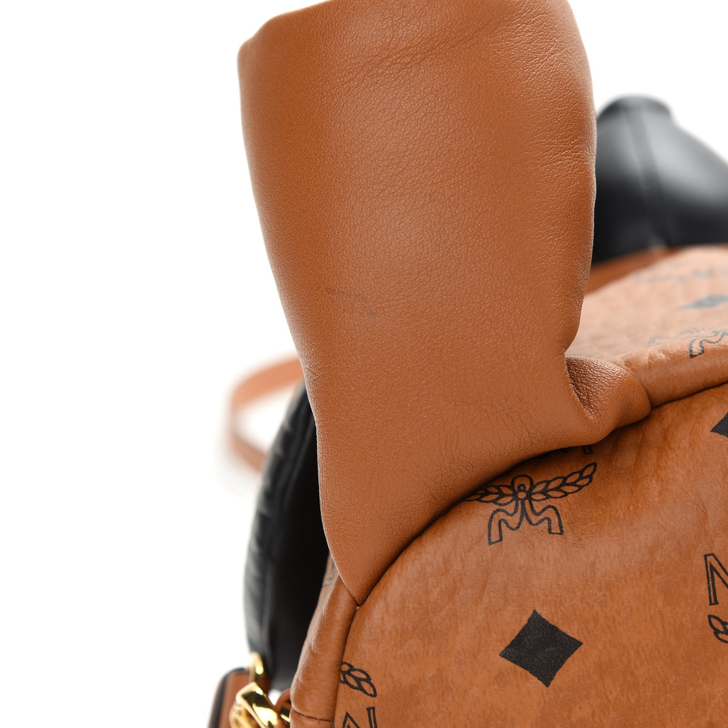 Calfskin Visetos Bear Zoo Doll Backpack Cognac Black