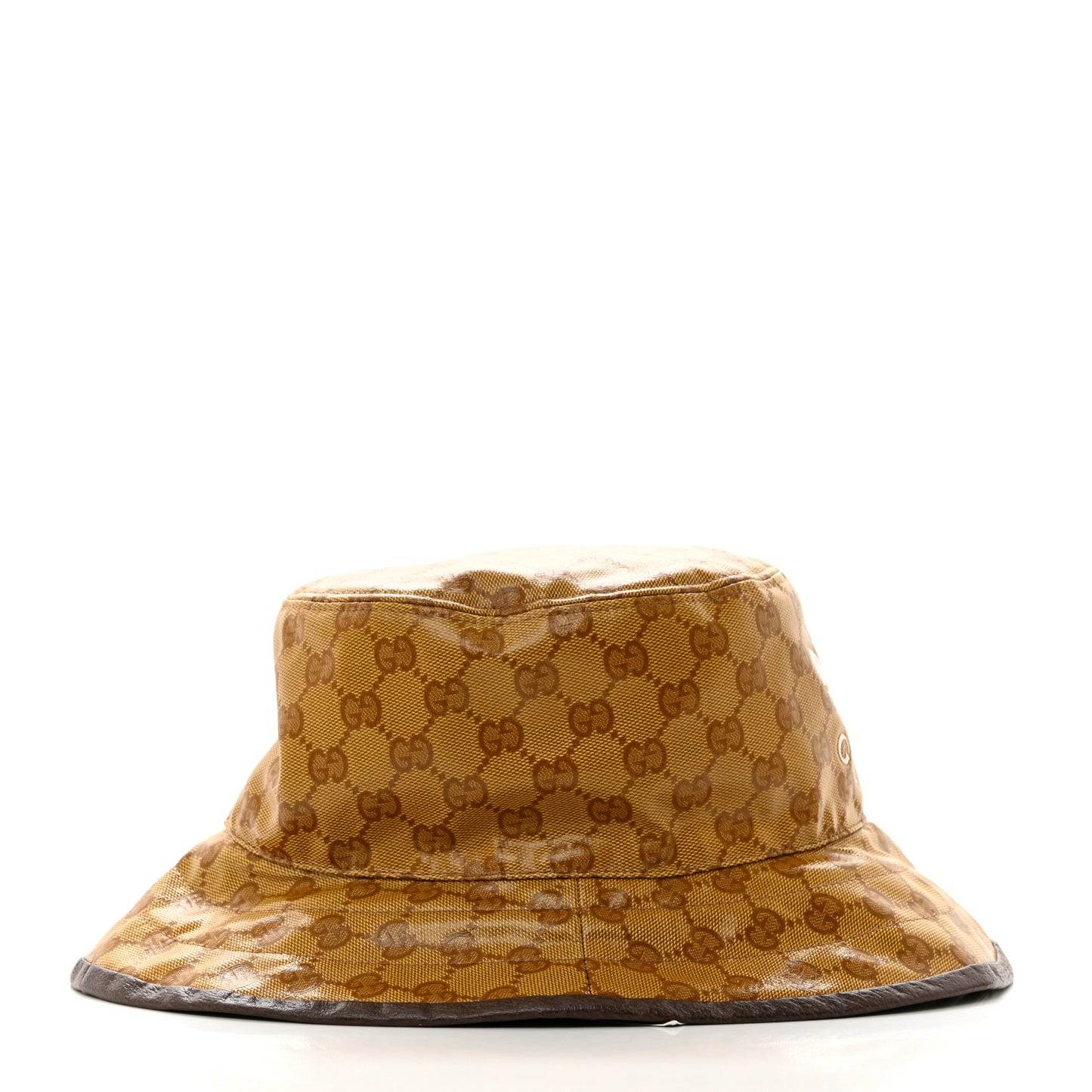 X ADIDAS Crystal Monogram Textured Dollar Calfskin Trefoil Embroidered Stefanos Bucket Hat 57 Mid Natural New Acero